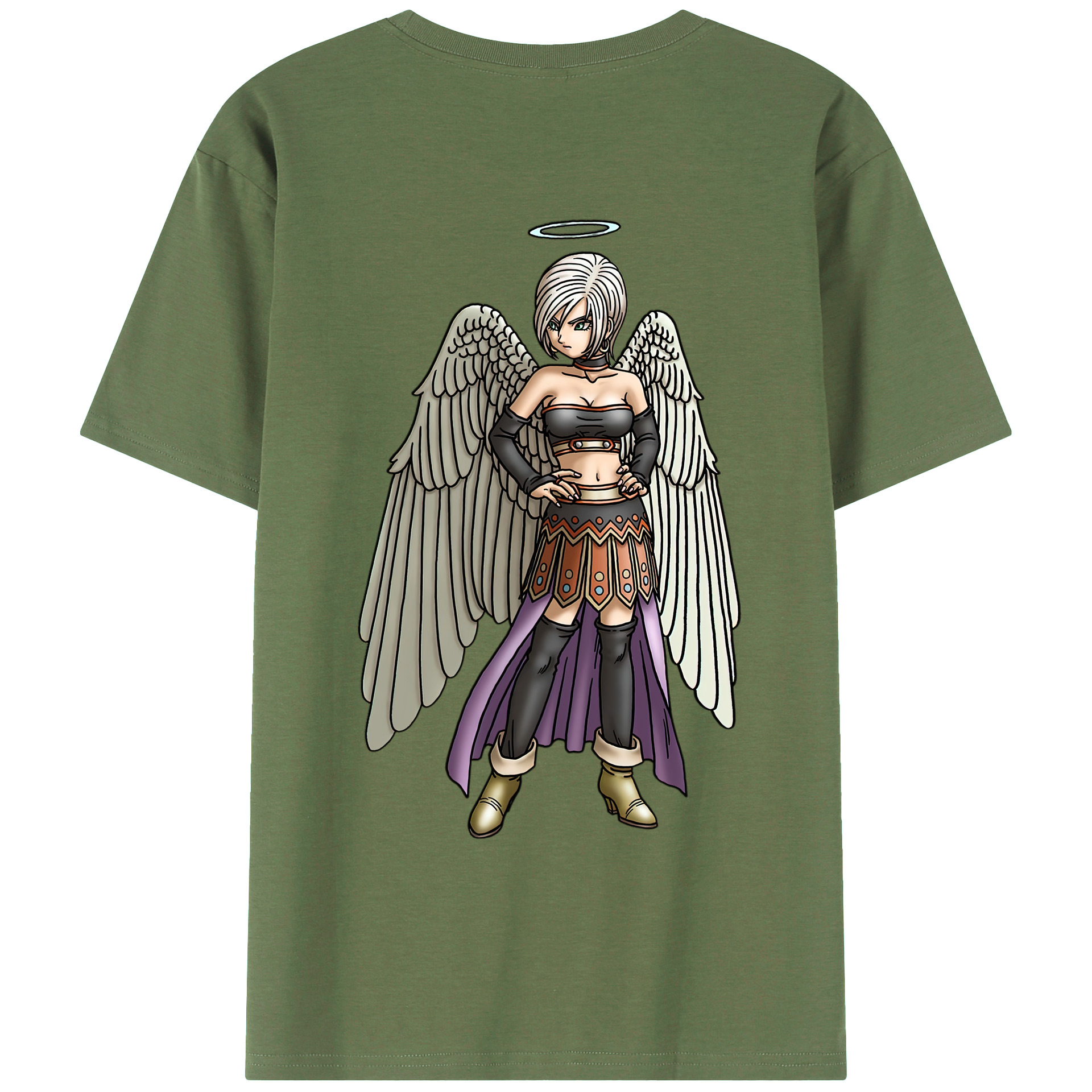 （画像用） ドラゴンクエスト Doragon Kuesuto Dragon Quest 綿100％ メンズ半袖Tシャツ（バックプリント） 通気性